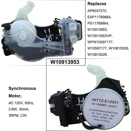 W10815026 W10913953 49Tyz-E120A1 Washer Shift Actuator for Whirl.Pool Amana May.