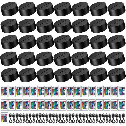Riakrum 35 Pack 3D LED Light Base 16 Colors Night LED Lamp Acrylic Light Base wi