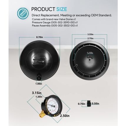 005-302-4300-03 Replace for Paramount Water Valve Top Dome Complete Assembly wit