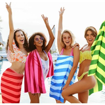 Redbaker 16 Packs 72 X 36 Inches Oversized Beach Towel Bulk Extra Large Pool Tow
