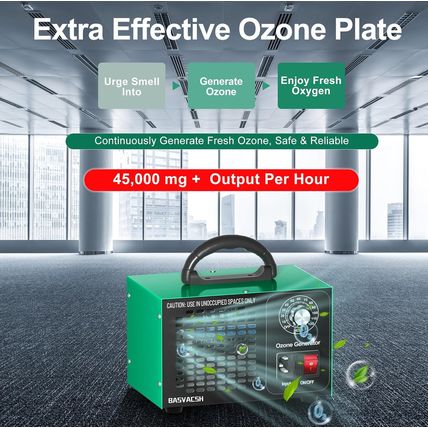 Ozone Generator 45,000Mg/H, Industrial/Home O3 Air Purifier Deodorizer for Areas