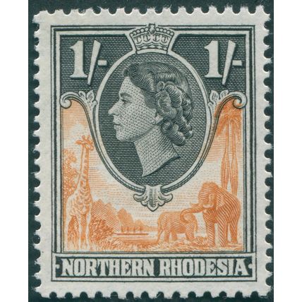 Northern Rhodesia 1953 1s. orange-brown & black SG70 unused