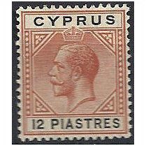Cyprus 1913 SG82 12pi Chestnut & Black Mounted Mint ..