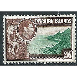 Pitcairn Islands 1940 SG8 2/6d Green & Brown Mounted Mint ... .