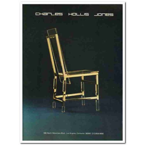 charles hollis jones 1977 highback lucite brass chair vintage ad