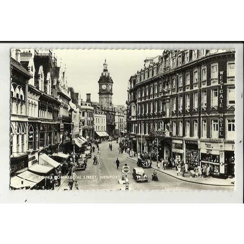 Wales NEWPORT Lower Commercial Street Postcard by Valentine (K 3601)