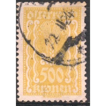 Austria 1922 - SG488 - 500k yellow - Ear Of Corn - used