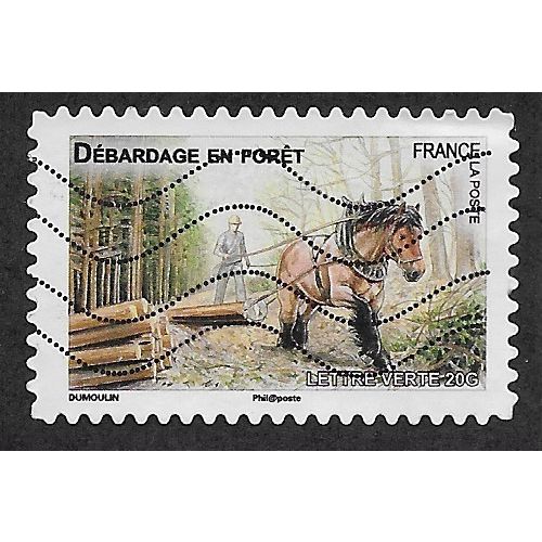 FRA 2013 (58c) 'HORSES - DEBARDAGE EN FORET' FINE USED(EBID55-692)