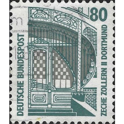 GERMANY, Main entrance Zollern mine, Dortmund, blue-grey 1987, 70pf