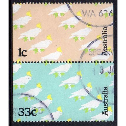 Australia 1985 Sulphur Crested Cockatoo Booklet Stamps Joined Pair Used