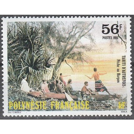 Polynésie Française 1986 Michel 450 Neuf ** Cote (2005) 1.60 € Pêche au harpon