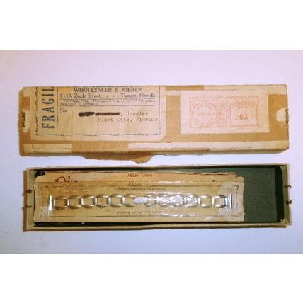 Lot of 5 Vintage Watch Bands in Shipping Box Dated 1955 Lot 100