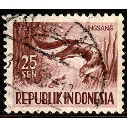 Indonesia 1956 Animals 25Sen Used Stamp Lingsang
