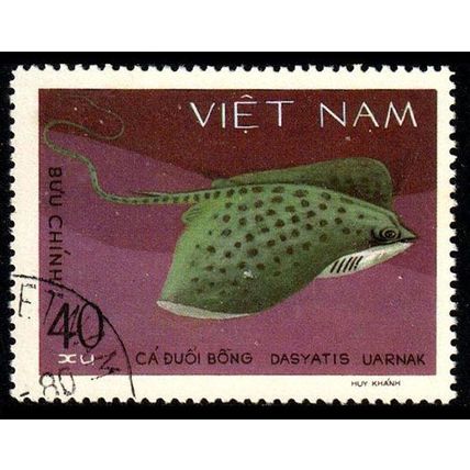 Vietnam 1980 Marine Life Fish 40xu Used Stamp Stingray