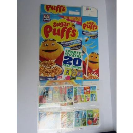 Quaker - Sugar Puffs 2002 Cereal Box Sporty Stickes set of 100