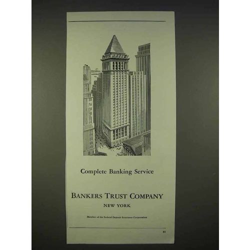 1940 Bankers Trust Company Ad - Complete Banking Service