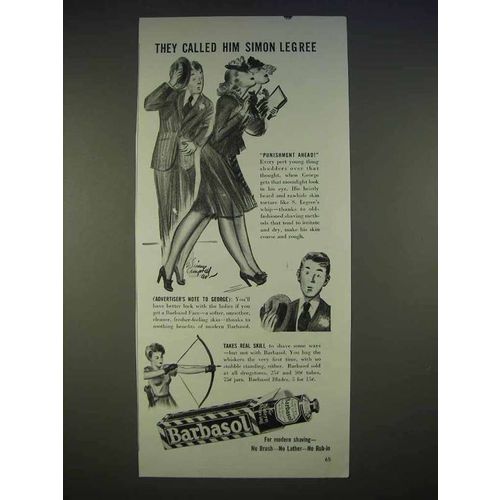 1940 Barbasol Shaving Cream Ad - Called Simon Legree