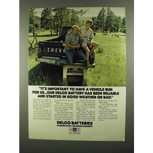 1974 Delco Batteries Ad - Important to have a Vehicle