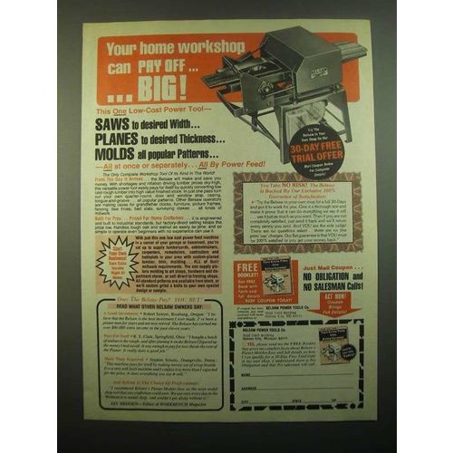 1980 Belsaw Planer Molder Saw Ad - Workshop Pay Off