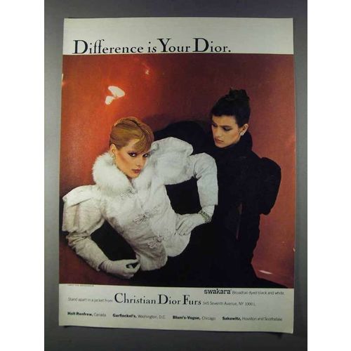 1980 Christian Dior Swakara Furs Ad - Difference