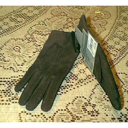 NEW WOMENS ISOTONER BROWN GENUINE LEATHER VELOUR XL GLOVES GORGEOUS