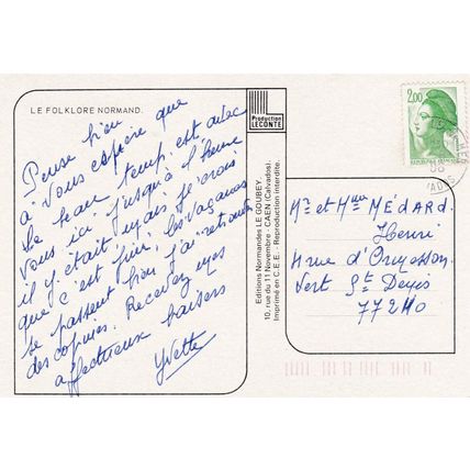 Folklore Normand Multiview France Postcard posted 1986 VGC