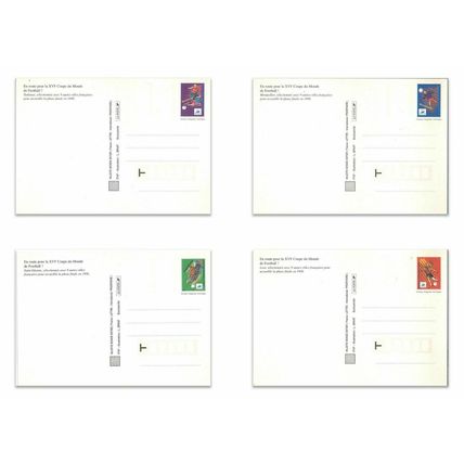 France PHQ 1998 World Cup Football Set of 4 Postcards Still Sealed in the Pack !