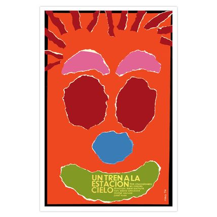Czech decor Graphic Design movie Poster.CLOWN.A Train to Heaven Station film.