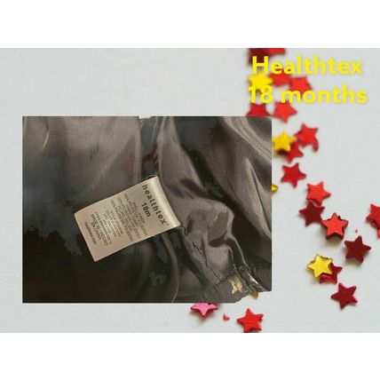 HEALTHTEX BABY PUFF VEST ZIPPERED BLACK WITH GOLD STARS 18 MONTHS