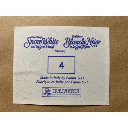 Snow White and the Seven Dwarfs Sticker # 4 (A) unused 1994 Panini Disney