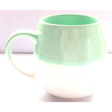 Green & White Stoneware Ceramic Mug 10 CM - 0035M