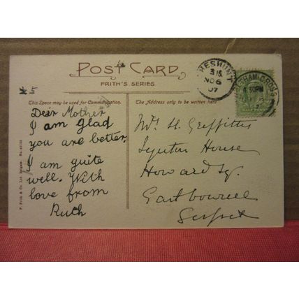 YORK HOUSE HOTEL, BATH. SOMERSET. used antique postcard by F. Frith 1907 pm /