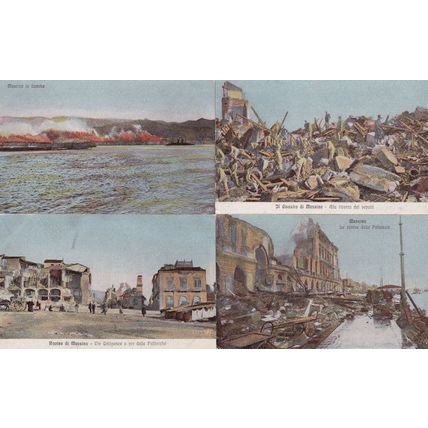 Messina Il Disastro Alla Ricerca Dei Pepolti 4x Italian Earthquake Postcard s