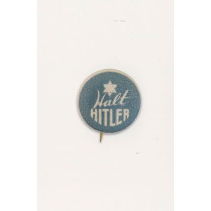 Halt Hitler 1930s Anti German Protest War Badge Button Postcard