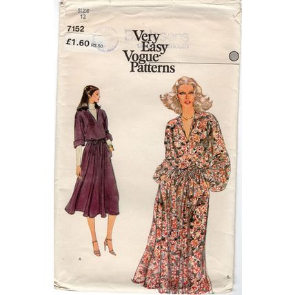 Vogue 7152 Misses' dress vintage sewing pattern 1980s