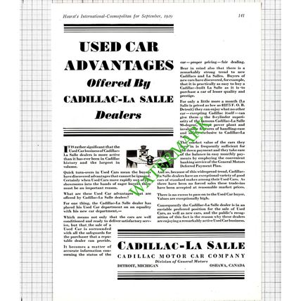 Cadillac-La Salle Cadillac Motor Company Detroit USA Advert - 1929 Cutting