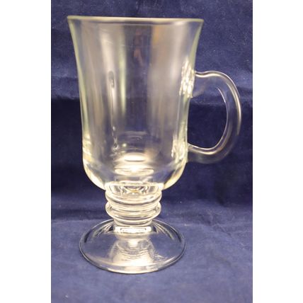 Set Of 4 Irish Cream Libby Pedestal Beer Clear Glass Mugs