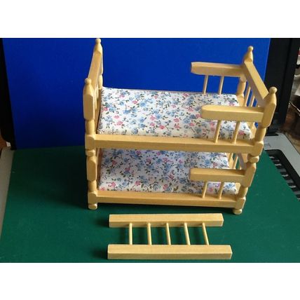 Pine Bunk Beds 1:12th Dolls House Miniature
