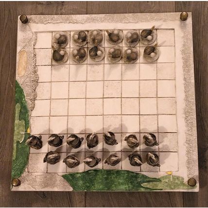 Hen-Feathers Golf Checkers Tic-Tac-Toe Set 12" x 12" Double Sided Board