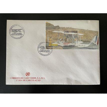 Cabo Verde 2003 Mi. Bl. 37 FDC Dakar - Praia Correio Aéreo Airplane Avion