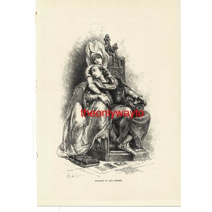 Charles VI & Odette, History Of France, Book Illustration (Print), 1881