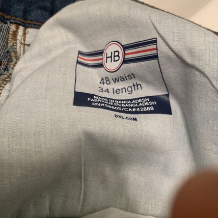 Harbor Bay Men's Big & Tall Blue Jeans Pockets Rugged Loose Fit Size 48x34