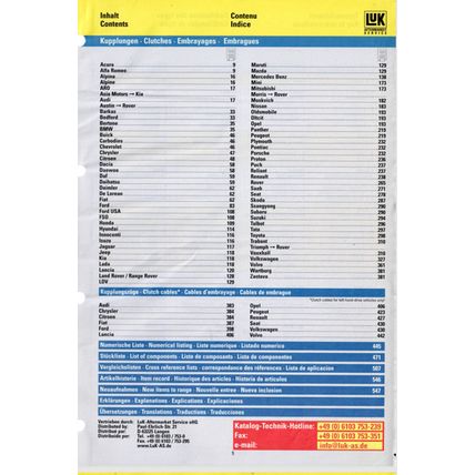 LUK Clutch Parts Catalogue 1990s PDF