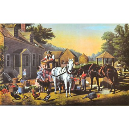 PREPARING FOR MARKET 1952 Louis Maurer - Nathaniel Currier PRINT