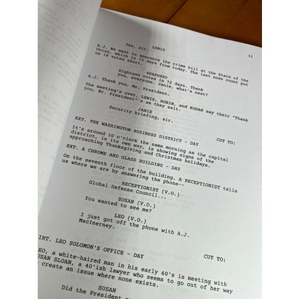 The American President Script Signed- Autograph Reprints- Michael Douglas