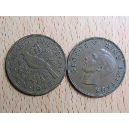 New Zealand 1946 1d Penny Coin