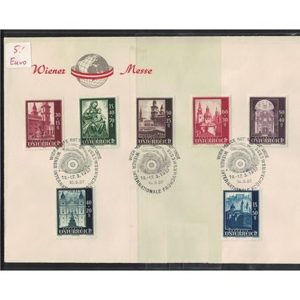 Austria Salzburg Cathedral Reconstruction Fund 7v FDC 1947 SG#1153-1159