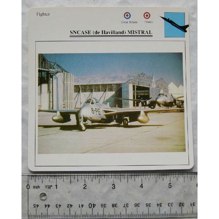 Sncase (de Havilland) Mistral - GB + France - Fighter - Collectors Club Card