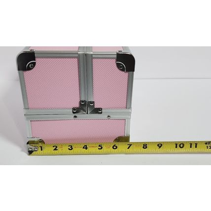 Aluminum Makeup Train Case Jewelry Box Cosmetic Pink 9“x6.75”x6.75”