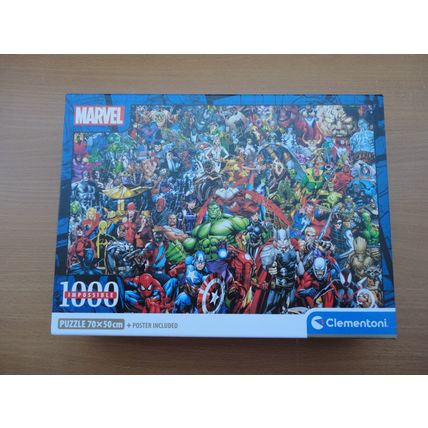 Clementoni Jigsaw Marvel Impossible 1000 Piece Puzzle & Poster